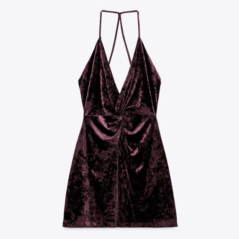 Zara Purple Velvet Mini Dress (XS)